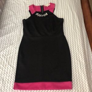 Pink and black fashion dress